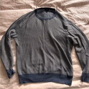 J. Crew Men's Striped Crewneck Sweater in Navy and Gray